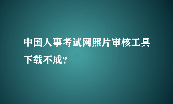 中国人事考试网照片审核工具下载不成？