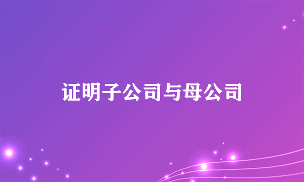 证明子公司与母公司