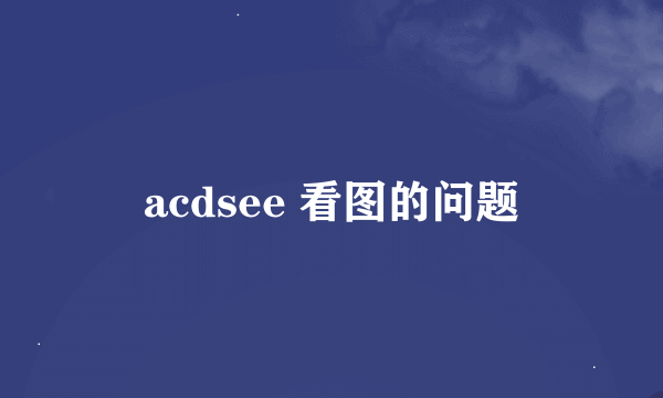 acdsee 看图的问题