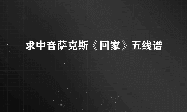 求中音萨克斯《回家》五线谱