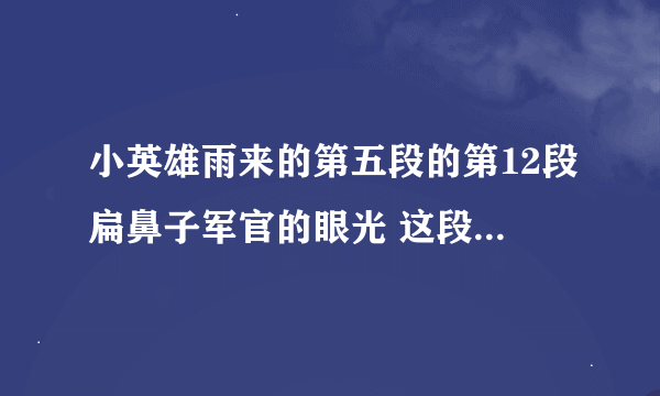 小英雄雨来的第五段的第12段扁鼻子军官的眼光 这段话在写法上有什么特点?