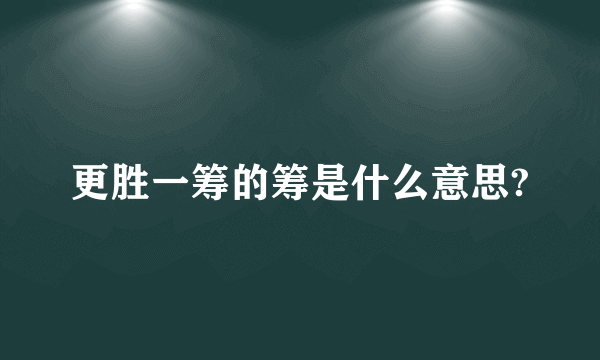 更胜一筹的筹是什么意思?