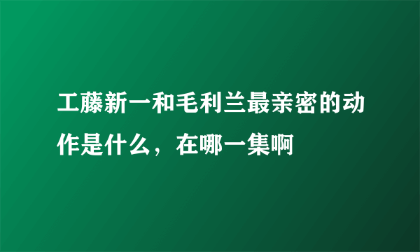 工藤新一和毛利兰最亲密的动作是什么，在哪一集啊